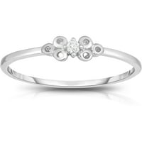 Carat T.W. Dijamantni srebrni modni prsten s jednostrukim IJ i2-i dijamantima