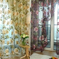 Prozirna zavjesa od tila, zavjesa s cvjetnim uzorkom, poliesterska zavjesa za dnevni boravak, kuhinja, prozirna zavjesa