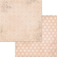 Bobunny s dvostrukom točkom Damask dvostrani karton 12 x12 -Dusty Rose