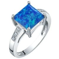 14-karatni prsten od dijamanta od plavog opala i dijamanta od bijelog zlata