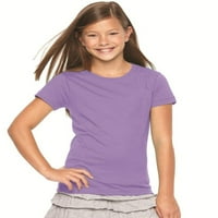 Jednobojne majice za djevojčice s kratkim rukavima, pamuk, ružičasta, bijela vrijeska