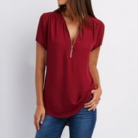 Ženske casual majice majica ženska labava majica s patentnim zatvaračem u obliku slova u obliku slova T bluza