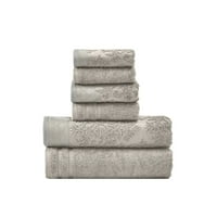 6-dijelni set pamučnih ručnika za kupanje sa žakard obrubom, siva