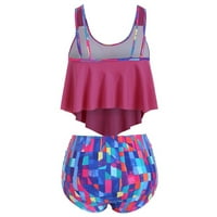 Dvodijelni ženski push-up kupaći kostim Plus size bikini kupaći kostim s lažnim printom
