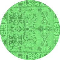 Tradicionalni unutarnji tepisi u orijentalnom stilu u smaragdno zelenoj boji, promjera 7 inča