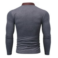 Bluza u obliku donjeg dijela, udoban gornji dio, Muški rukav na kopčanje, dugi izrez u obliku donjeg dijela, jednobojna Muška bluza