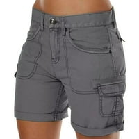 Ženske kratke hlače široke jednobojne ljetne kratke hlače na plaži kratke s džepom