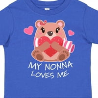 Preslatka majica moja Nonna me voli s medvjedićem i srcima kao poklon za mlađeg dječaka ili djevojčicu