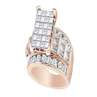 Nevidljivi prsten s bijelim prirodnim dijamantom od čistog zlata