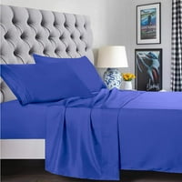 SET set za posteljinu, serija duboki džepni krevet set, mikrofiber, kalifornijski kralj, kraljevsko plava