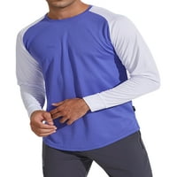 Muška majica u boji u boji majice s okruglim vratom ležerni pulover modna bluza za trčanje Ljubičasta u boji