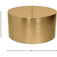 Cilindar namještaja od brušenog zlatnog metala okrugli stolić za kavu