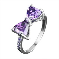 Prstenje Pribor Ljubičasta Mašna dijamantni prsten elegantan prsten od rhinestona za žene modni puni dijamantni prstenovi za žene