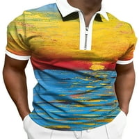 Muška polo majica s patentnim zatvaračem Majica kratkih rukava sportska bluza casual sportska majica 3 inča