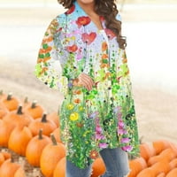 Ženska modna kardigan jakna s dugim rukavima s cvjetnim printom