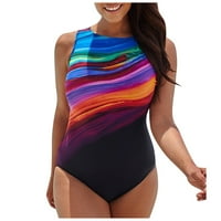 Ženski kupaći kostimi, modni konzervativni Bikini na plaži s gradijentnim prugama velike veličine