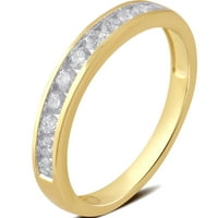 Zaručnički prsten od žutog zlata od 10 karata s okruglim dijamantom.