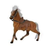 Šampionski ljepotni konj sa sedlima, smeđi s bijelom grivom i repom