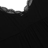 Vjenčanica za goste Crna Haljina ženska jednobojna haljina s izrezom u obliku slova B, udobna široka kamisola čipkasta bluza dugih