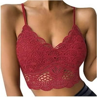 Ženski čipkasti Bralette s naramenicama i jastučićima seksi čipkasti Crop Top s naramenicama bez žice donje rublje bez žice