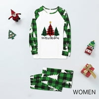 Obiteljski set za cijelu obitelj topla kućna odjeća topla pidžama s printom dvodijelna mamina božićna zelena veličina