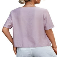 Ženska majica s kratkim rukavima, majica s kratkim rukavima, majica s kratkim rukavima, široka bluza od tunike, jednobojna majica