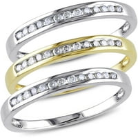 Jubilarni set prstenova od 3 komada s dijamantom od 10 karata u dvobojnom zlatu