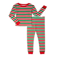 Vrijeme za odmor Boys božićni pamuk uski fit košulja dugih rukava i hlače set pidžama, 2-komad, veličine 4-10