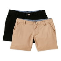 Wonder Nation Boys Flat Front Shorts, 2-Pack, veličine 4- & Husky