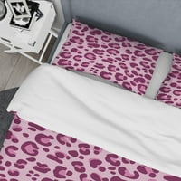 DesignArt 'Pink leopard uzorak' Moderni pokrivač u sredini stoljeća