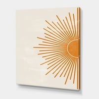 DesignArt 'Orange Sun Print na Beige I' Modern Canvas Wall Art Print