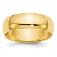 14k ugravirani polukružni zaručnički prsten od žutog zlata