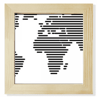 Jednostavna crna crta s uzorkom karte svijeta kvadratni okvir za slike zidni zaslon na radnoj površini