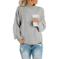 Džemperi jesenska prodaja ženski casual pleteni pulover dugih rukava džemper s visokim vratom