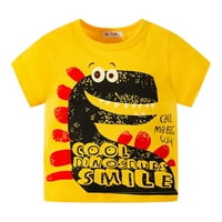 Majice za dječake u donjem rublju, ležerna majica s kratkim rukavima s kratkim rukavima, žuta 100