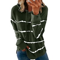 2 / Duksevi s dugim rukavima za žene Duksevi s uspravnim ovratnikom prugasti raznobojni džemperi s kapuljačom trendi Ležerne široke