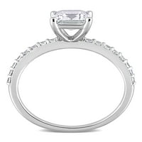 2. Zaručnički prsten od bijelog zlata od 10 karata s bijelim safirom koji je dizajnirala tvrtka A. N. N. N.