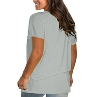 Ljetne bluze s kratkim rukavima košulje ženske modne jednobojne majice s kratkim rukavima Bluza labavi topovi veličine od $ 4 do