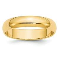14k žuti zlatni polukružni zaručnički prsten-Veličina 11