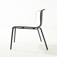 Blagovaonska stolica od dvobojnog polipropilena s metalnim nogama: Crna, bijela