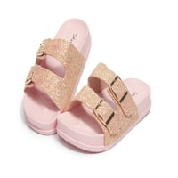 Dječje svjetlucave ružičaste sandale s toboganima s dvostrukim remenom