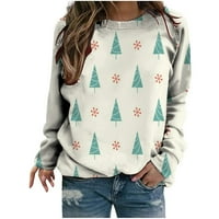 Sretan Božić！！ Ženska božićna majica sa smiješnim printom, Duksevi s dugim rukavima, puloveri, vrhovi