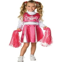 Dječji kostim navijačice kampa pretvarajmo se Rubi, za malu djecu, ružičasto-bijeli