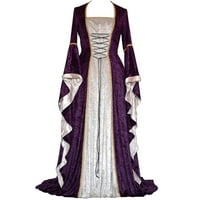 ljetne haljine za žene, ženska Vintage keltska srednjovjekovna haljina do poda, renesansna gotička svemirska haljina, ljubičasta