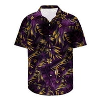 Muške košulje kratkih rukava, ležerni stilski ljetni Muški modni ležerni gumbi s printom Havaji, košulja s ovratnikom s kratkim rukavima,