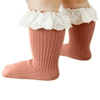 Čipkaste čarape za djevojčice od čipke za djevojčice, pletene neklizajuće čarape srednje duljine