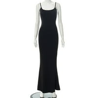 Ljetne ženske haljine na rasprodaji Seksi Ženska Moda pikantne jednobojne majice bez rukava s okruglim vratom Ženska haljina s dugim