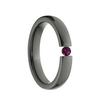 Rubin crni cirkonijev prsten za podešavanje napetosti