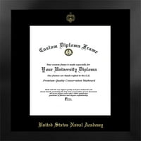 Sjedinjene Države Pomorska akademija 10W 14H Manhattan Black Single Mat Zlatni utisnuti okvir diplomske diplomske diplome s bonus