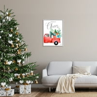 '; Distribuira božićne poklone u';; kamionu za kućne ljubimce, grafičkoj umjetnosti u sivom okviru, zidnom tisku, dizajnu heatherlee